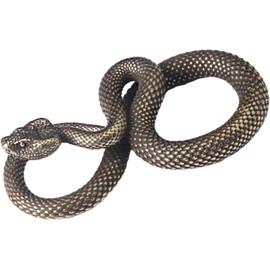 Zenarao Bronze Snake Figurine Decor High Simulation Fantasy Brass Vintage Style Snake Statue for Office Snake Sculpture for Desktop, Bronze, Home Décor Products