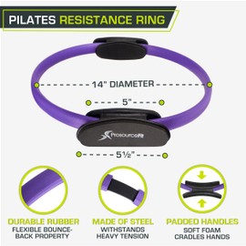 The ProsourceFit Resistance Ring Enhances Pilates Workouts with Light Resistance to Help Tone and Strengthen Your Entire Core and Body, 14-Inch