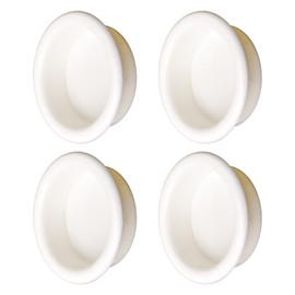 MOROBOR 4 Pack Closet Door Finger Pull, Plastic Round Sliding Pull, Recessed Kitchen Cabinet Handles Pull, Invisible Door Handle, Bright White