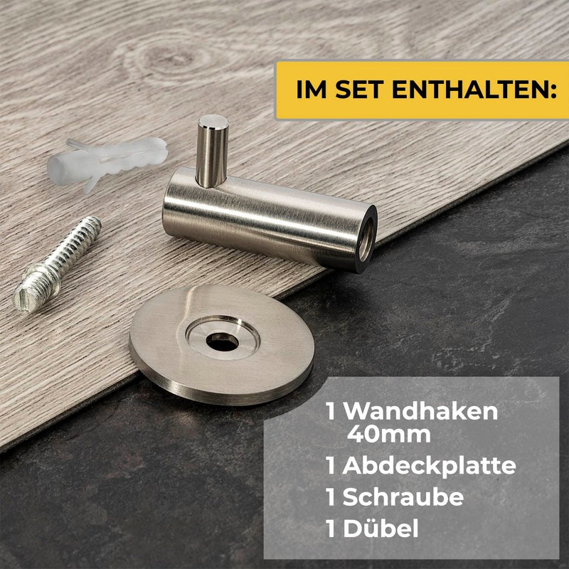 Neuhall 4 x Wall Hooks, Coat Hooks, Wall Towel Hooks,