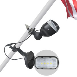 Flag Pole Light Solar Powered, Solar Flag Light fits 1’’ to 1.5” in Diameter, Super Bright 4 LED Auto Dusk to Dawn for Most Wall-Mounted Spinning Flagpoles