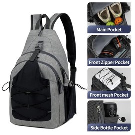 Toolzia Pickleball Backpack Large Capacity Sports Bag with Paddle and Ball Storage