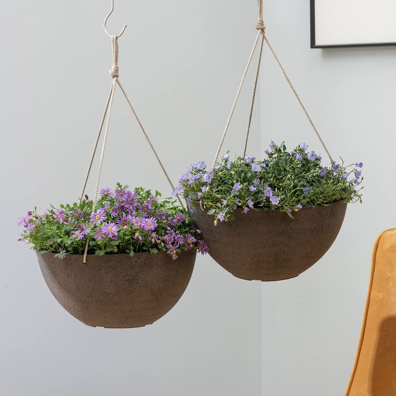 LA JOLIE MUSE Large Hanging Planters - 13 Inch Flower