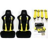 TANAKA 2 X TANAKA UNIVERSAL YELLOW 4 POINT BUCKLE RACING