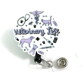 Veterinary Life Badge Reel, Cute Animal ID Holder, Vet Tech Badge Holder, Veterinarian Badge ID Holder, Veterinary Humor Badge Reel, Animal Clinic Essentials, Vet Gifts