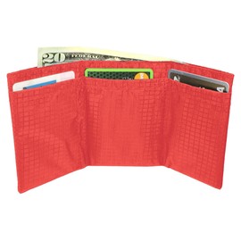 Ultralight Thin Slim Trifold Minimalist Wallet for Men & Women. Vegan. No Animal Products Used. Great For Front Pocket. Ultra-Compact Travel Partner (Coral), Coral, Small, Minimalist