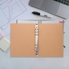 TEHAUX A5 Kraft Binder Cover 6 Round Ring, Reusable Notebook