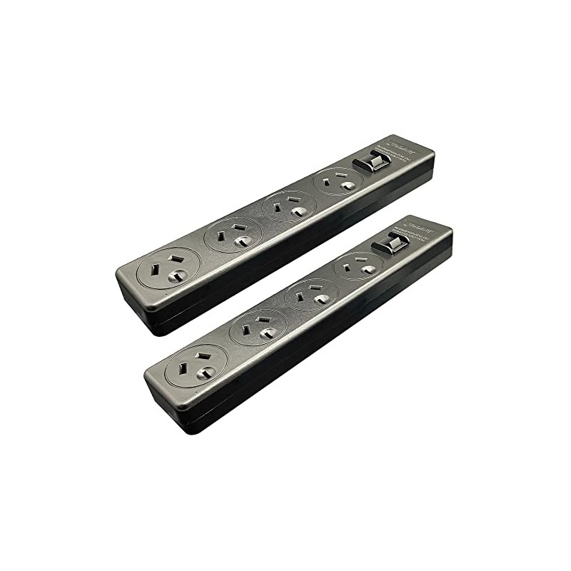 Jackson 4 Way Powerboard 2-Pieces, 90 cm Cable Length, Black