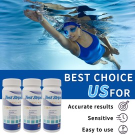 Pool Test Strips, Pool Tester PH and Chlorine, 3-in-1 Pool Test Strips for Spa, Value Test Water Tester, Pool Tester for Spa, Strip Meter Water Whirlpool Measuring PH Value (150)