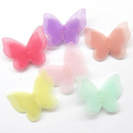 Dandan DIY 30pcs Organza Ribbon Flowers Bows Butterfly Pearl Appliques Wedding Decor (Multi-Color)