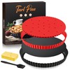 Tart Pan Kit,9 Inch Tart Pans with Removable Bottom,Non-stick Fluted