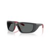 ARNETTE Men's An4355 Taggit Sunglasses, Dark Grey/Red Rubber/Polarized Dark Grey,