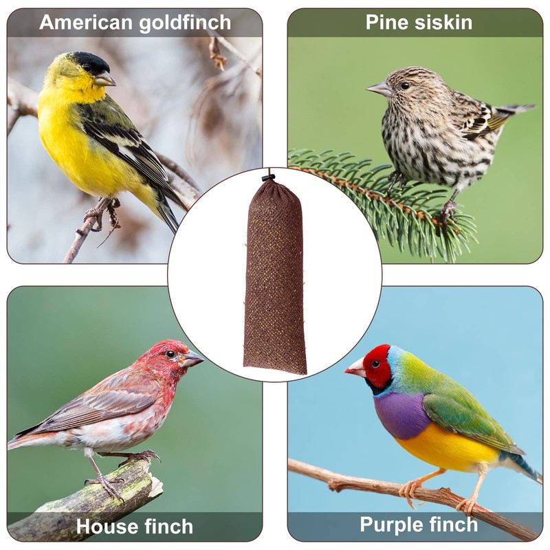 Weewooday 6 Pieces Finch Sock Feeder, Thistle Seed Sock Bird