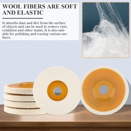 Fyihoxi Pack of 4 Polishing Disc, Wool Polishing Disc, Polishing Attachment, Angle Grinder, Wool Polishing Disc, Felt Polishing Disc for Polishing Discs for Drill, Angle Grinder Grinding Tool, 125 mm