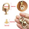 D Rings for Purse, Heavy Duty Leather Rivets Button and