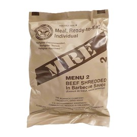 Nutrient-Rich MREs - Portable Food Survival Meals - Long Shelf Life Ready to Eat Emergency Food Rations - Made in USA (Beef Shredded in Barbeque Sauce) - 2024 Inspection