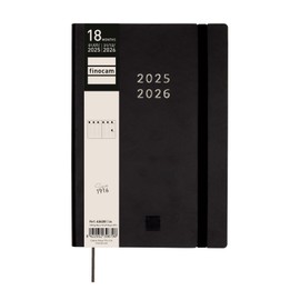 Finocam – Mara 18-Month Planner 2025-2026 Vertical Week View July 2025 – December 2026 (18 Months) International Black