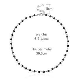 Boho Choker Necklace, Chain Beach Black Pearl Necklace, Jewellery Accessories for Women and Girls, Crystal Chain Pendant Necklaces, Short Jewellery for Women and Girls
