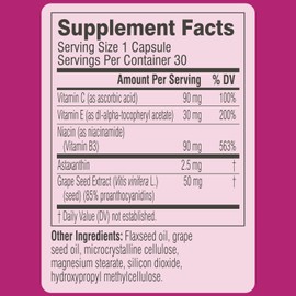 Swisse Beauty Dual Skin Defense Supplement | Astaxanthin, Grape Seed Extract, and Vitamin C | Supports Collagen Formation, Skin Elasticity, Antioxidant Protection & Regeneration | 30 Capsules