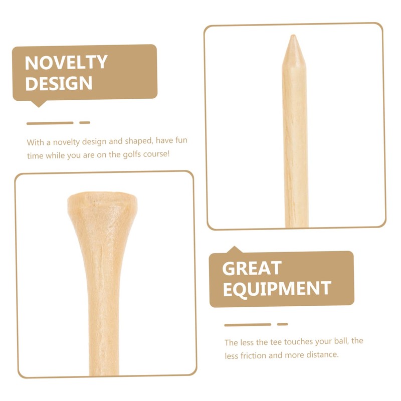 BESPORTBLE 100pcs Wooden Golf Tees for Outdoor Use Golfs Holders
