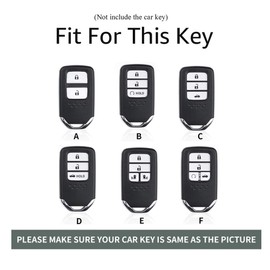ontto Zinc Alloy Car Key fob Cover Fit for Honda CRV Pilot Accord Civic Jazz Jade Fit HR-V Freed 2017 2018 2019 Remote Key case Keyring Key Shell Holder Bag Keychain Accessories 2 Button Black A