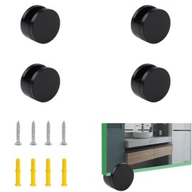 LB-LAIBA Glass Clips Clamps Holder, Round Shape Wall-Mounted Mirrors Bracket, Mirror Clips for 5-11mm Thick Mirror Bedroom Bathroom Supports Fixings 4 Pieces