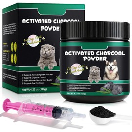Activated Charcoal for Dogs & Cats – 120g Powder for Digestive Health & Normal Stool – Single Ingredient, Non-GMO, Gluten-Free Pet Supplement