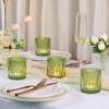 Green Large Votive Candle Holder Set of 8, Tea Lights