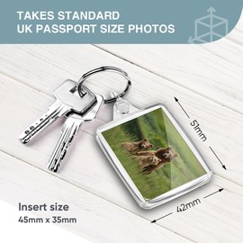 Destination Vinyl ltd 1 x IP02 Rectangle Passport Keyring Photo Wild Brown Bear Family Cute Animals |Keychain|Keyring|Charm| #52464
