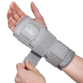 NuCamper Wrist Bandages, Adjustable Right / Left Wrist Splint Carpal Tunnel Syndrome for Women Men, Removable Splint Wrist Support Tendinitis, Arthritis, Sprain Recovery, Sports