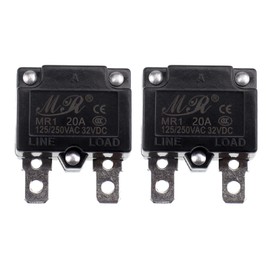 ZOOKOTO 2Pcs 125/250V AC 32V DC Thermal Circuit Breaker 20amp AUTO Reset Overload Protector Switch Automatic Reset Relay Fuse 20A