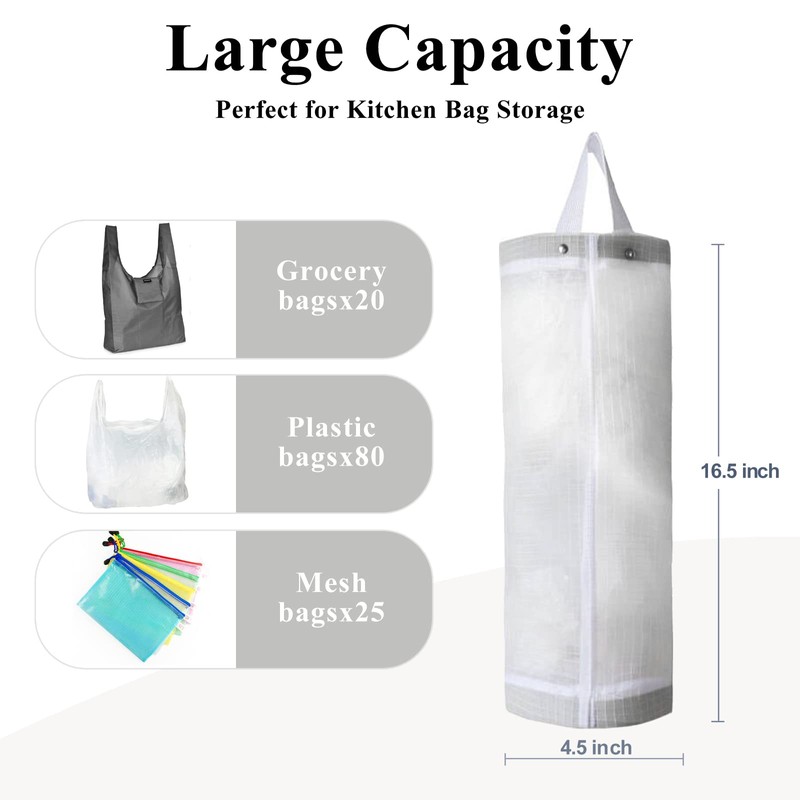 TOGETRUE Plastic Bag Holder, Mesh Grocery Bag Holder Hanging Storage