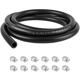 3 m petrol hose, 8 mm inner diameter, fuel hose, oil hose, diesel hose with 12 pieces hose clamps for small engines in cars, lawn mowers, motorcycles and tractors