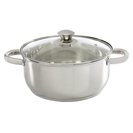 Ecolution Stainless Steel Stock Pot, Encapsulated Induction Ready Cooking Pot with Glass Lid, Oven Safe, Dishwasher Safe Soup Pot, 5-Quart