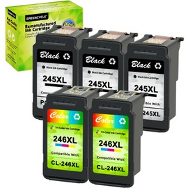 PG245XL CL246XL Ink Cartridge Replacement for Canon PG-245XL CL-246XL 245XL 246XL Pixma MX490 MX492 MG2522 MG3022 MG2520 MG2525 TS3100 TS3122 TS3322 TR4522 IP2820 TS202 Printer, 3 Black 2 Tri-Color