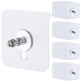 Uniclife 20 Pcs Self Adhesive Picture Hooks, 26.5 lbs Load No Drill Screw Stickers Heavy Duty Picture Hangers Without Nails, 16 mm No Nails Wall Hooks for Hanging, Sticky Hook for Bathroom Kitchen