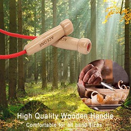 Cuerda de saltar de 16 pies de largo para niños, cuerda de saltar doble holandesa ajustable con mango de madera, cuerda de saltar de equipo multijugad