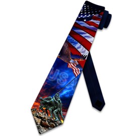 Three Rooker Patriotic Neckties Mens Iwo Jima World War 2 Tie Memorial Day Necktie Flag Ties