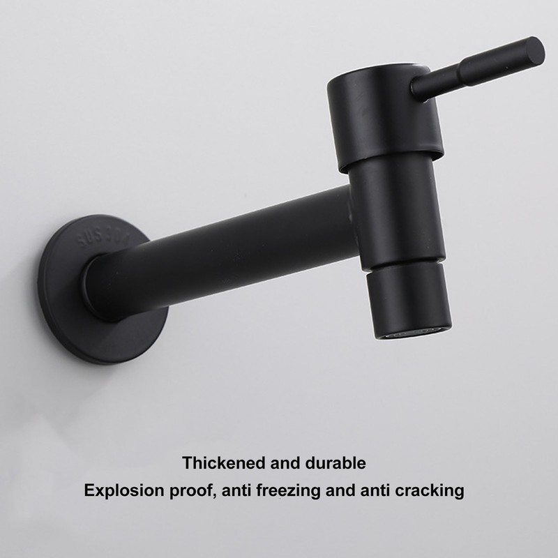 G1/2 Wall Mounted Cold Water Tap 304 Stainless Steel Single