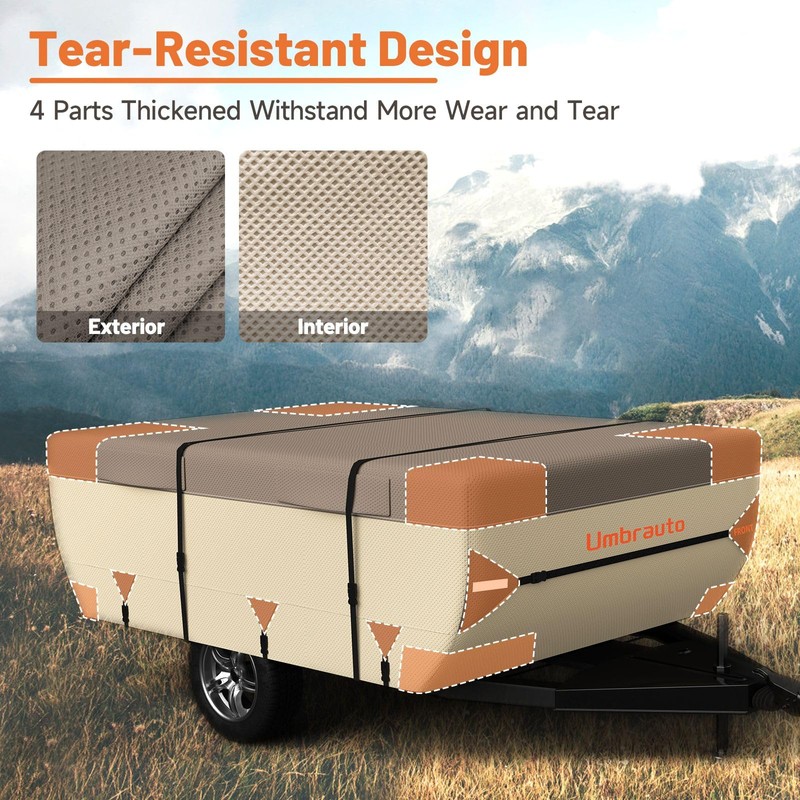 Umbrauto Pop Up Camper Cover for 12'-14' Folding Tent Trailer