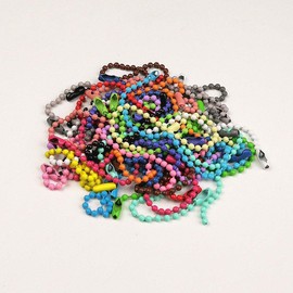 100 Pcs Metal Ball Chains 120mm Long Colorful Bead Chains with Connectors for Keychains, Key Rings, Tags, Jewelry Making and Crafts, 2.4 mm Diameter (Color Random)