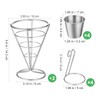 DOITOOL Metal French Fries Stand Cone, 4PCS Wire French Fry