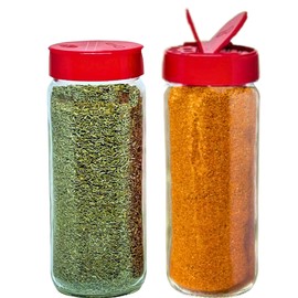 JARMING COLLECTIONS Premium Glass Spice Shakers - 16 oz Versatile Seasoning and Spice Dispenser with Sifting Lids for Popcorn, Cheese, Cinnamon, and Salt, Made in USA