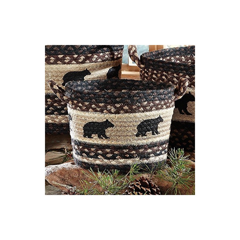 BLACK FOREST DECOR Black Bear Braided Utility Basket - Small