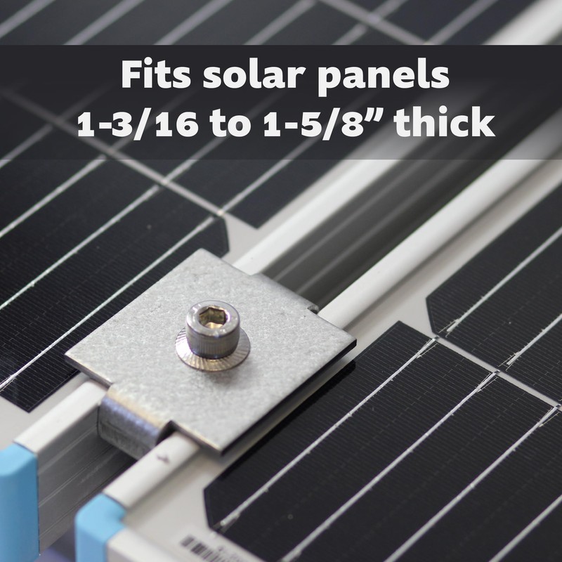 Adamax SPMC158-5PK Solar Panel Mid Clamps for 1-5/8 in. Steel