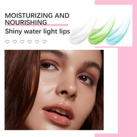 Plumping Lip Gloss - Moisturizing Glossy Lip Oil Tinted - Nourishing Hydrating Lip Glow Oil with Vitamin E - Lips Skin Care Lip Balm Long Lasting Clear Lipgloss Makeup (Clear)
