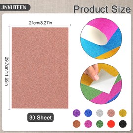 30 Sheets Glitter Cardstock Paper, 10 Colors A4 Glitter Paper Sparkling Cardstock Paper, Craft Cardstock Colored Cardstock for Scrapbook Paper Christmas Birthday Wedding Party Decor