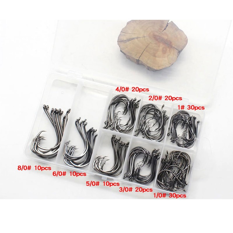 FOLANDO 150 PCS Fish Hooks, Eyed Sea Fish Hooks Carp