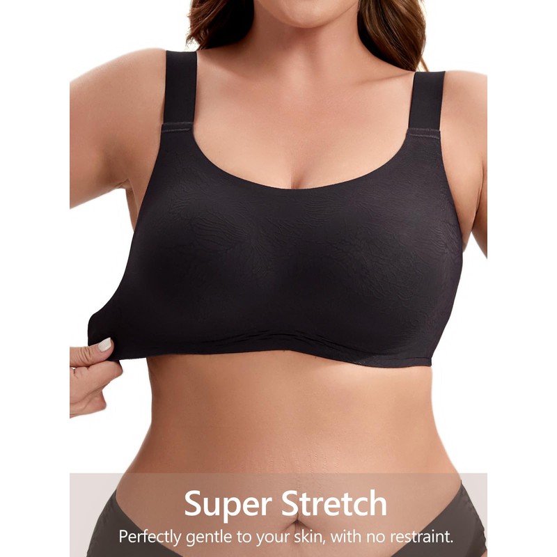 Angelhood Jacquard Seamless Bras for Women Wire Free Full Coverage