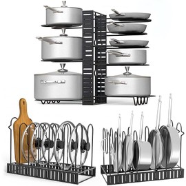 Toplife Lid Organiser for Plates, Drainer, Lid Holder, Kitchen Pot Lid Holder